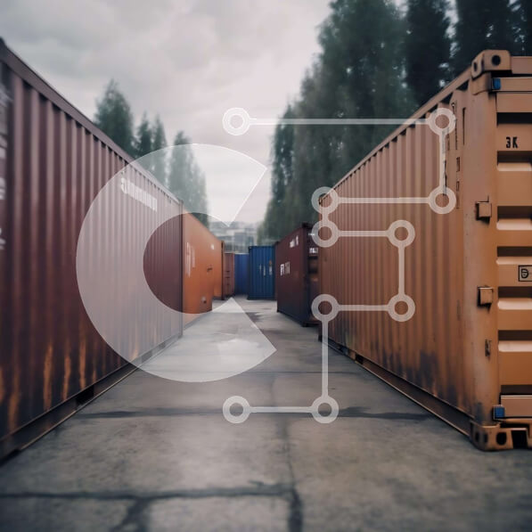 Intra Συλλεκτικό Ξύλινο Παζλ Plywood  4mm - Στοιβαγμένα εμπορευματοκιβώτια αποστολής στη βιομηχανική αυλή Σε Ξύλινο Κουτί - Διαστάσεις Puzzle: 10x10 cm – 25 κομμάτια