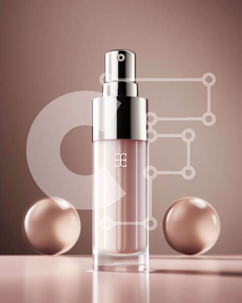 Intra Συλλεκτικό Ξύλινο Παζλ Plywood  4mm - Ροζ καλλυντικό προϊόν σε διαφανές γυάλινο μπουκάλι Σε Ξύλινο Κουτί - Διαστάσεις Puzzle: 10x10 cm – 25 κομμάτια