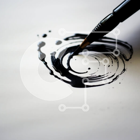 Intra Συλλεκτικό Ξύλινο Παζλ Plywood  4mm - Αφηρημένο σχέδιο με στυλό με μελάνι Σε Ξύλινο Κουτί - Διαστάσεις Puzzle: 10x10 cm – 25 κομμάτια