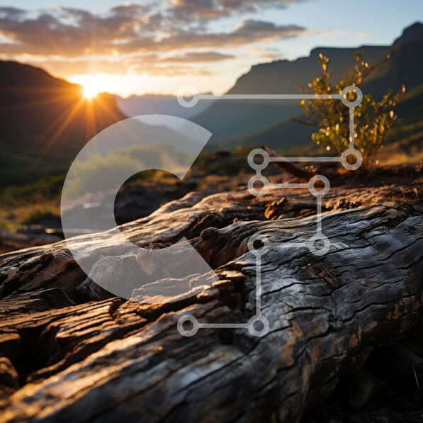 Intra Συλλεκτικό Ξύλινο Παζλ Plywood  4mm - Συναρπαστικό ηλιοβασίλεμα πάνω από τη μαγευτική οροσειρά με το μοναχικό δέντρο Σε Ξύλινο Κουτί - Διαστάσεις: 10x10 cm – 25 κομμάτια