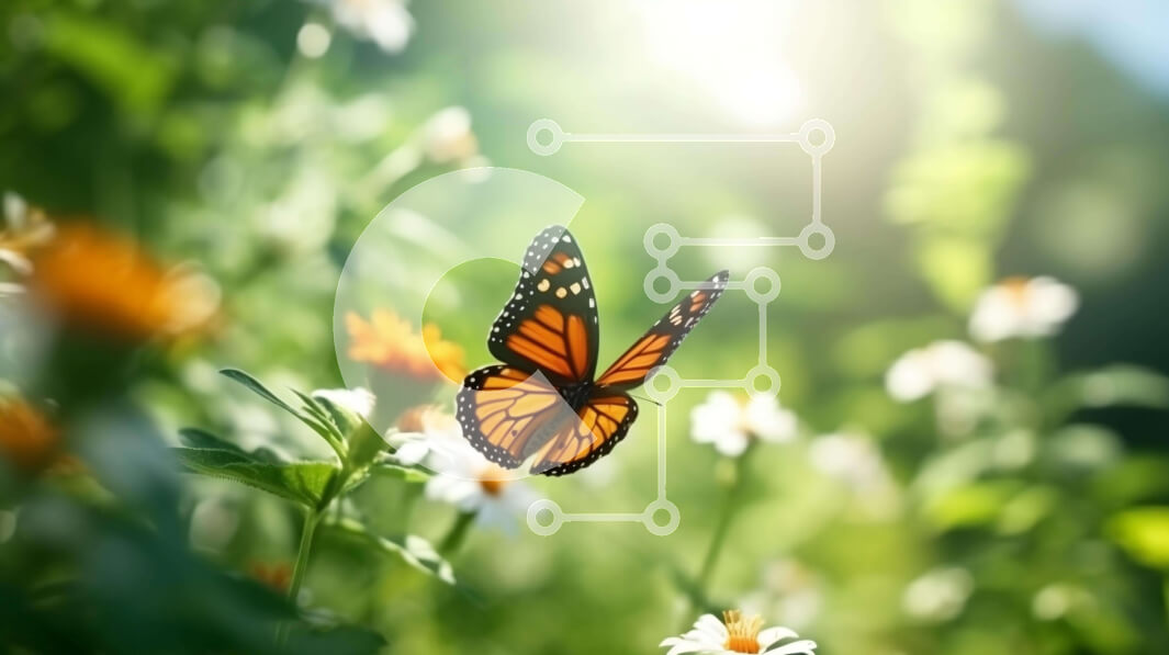 Intra Συλλεκτικό Ξύλινο Παζλ Plywood  4mm - Πεταλούδα σε ένα χωράφι με μαργαρίτες Σε Ξύλινο Κουτί - Διαστάσεις: 10x10 cm – 25 κομμάτια