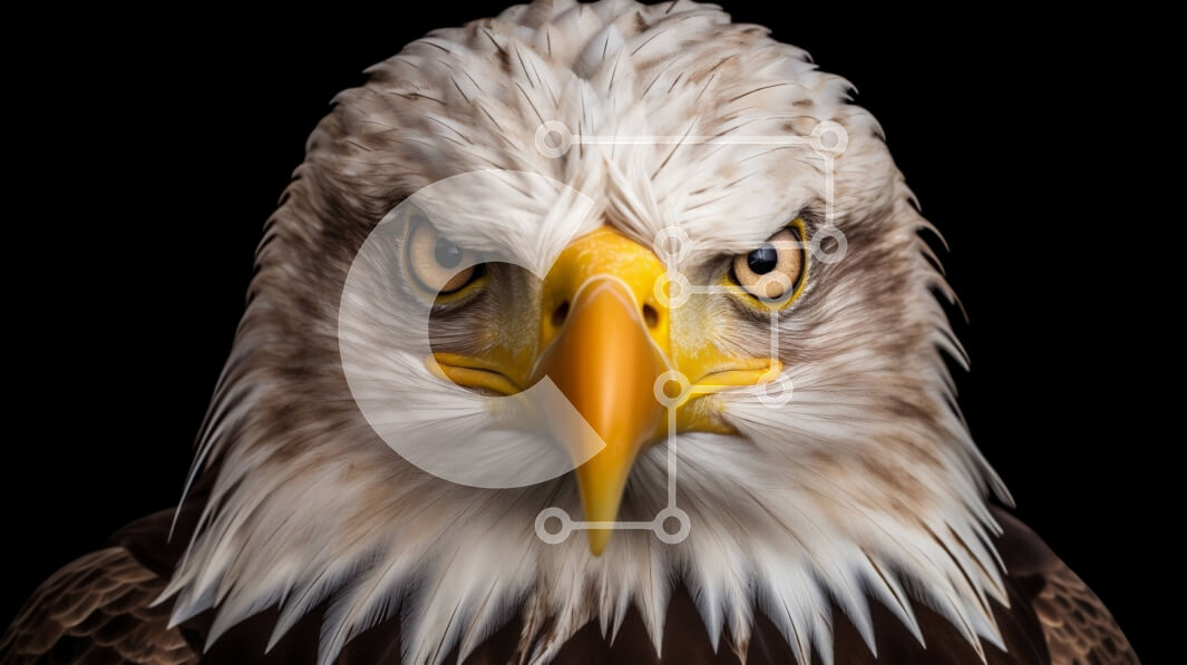 Σετ των 2 Intra Συλλεκτικό Ξύλινο Παζλ Plywood  4mm - Εκπληκτική φωτογραφία από κοντινό πλάνο του κεφαλιού ενός αετού Σε Ξύλινο Κουτί - Διαστάσεις: 10x10 cm – 25 κομμάτια