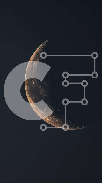 Σετ των 2 Intra Συλλεκτικό Ξύλινο Παζλ Plywood  4mm - Ημισέληνος στο σκοτεινό νυχτερινό ουρανό Σε Ξύλινο Κουτί - Διαστάσεις: 10x10 cm – 25 κομμάτια