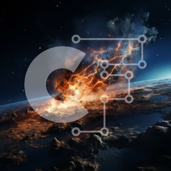 Intra Συλλεκτικό Ξύλινο Παζλ Plywood  4mm - Ισχυρή εικόνα μιας ηφαιστειακής έκρηξης σε έναν πλανήτη Σε Ξύλινο Κουτί - Διαστάσεις: 10x10 cm – 25 κομμάτια