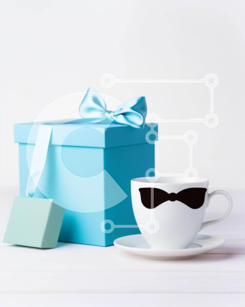 Intra Συλλεκτικό Ξύλινο Παζλ Plywood  4mm - Μπλε Κουτί Δώρου με Κύπελλο και Παπιγιόν Σε Ξύλινο Κουτί - Διαστάσεις: 10x10 cm – 25 κομμάτια