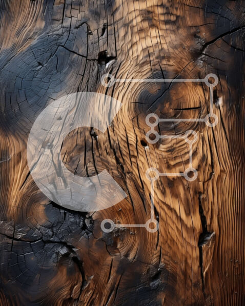 Intra Συλλεκτικό Ξύλινο Παζλ Plywood  4mm - Όμορφη κοντινή εικόνα του ξεπερασμένου ξύλου με ορατούς κόκκους και ρωγμές Σε Ξύλινο Κουτί - Διαστάσεις: 10x10 cm – 25 κομμάτια