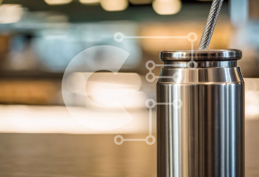 Intra Συλλεκτικό Ξύλινο Παζλ Plywood  4mm - Μπουκάλι ποτού από ανοξείδωτο χάλυβα με καλαμάκι στο τραπέζι Σε Ξύλινο Κουτί - Διαστάσεις: 10x10 cm – 25 κομμάτια