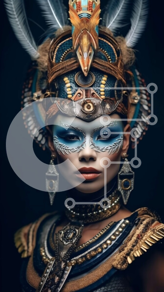 Intra Συλλεκτικό Ξύλινο Παζλ Plywood  4mm - Όμορφη γυναίκα με αιγυπτιακό στυλ κεφαλής και μακιγιάζ Σε Ξύλινο Κουτί - Διαστάσεις Puzzle: 10x10 cm – 25 κομμάτια