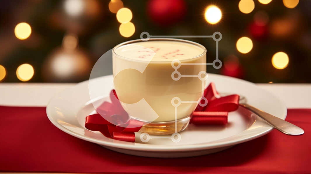 Σετ των 2 Intra Συλλεκτικό Ξύλινο Παζλ Plywood  4mm - Ποτό γάλακτος με κόκκινες κορδέλες σε ένα γιορτινό τραπέζι Σε Ξύλινο Κουτί - Διαστάσεις: 10x10 cm – 25 κομμάτια