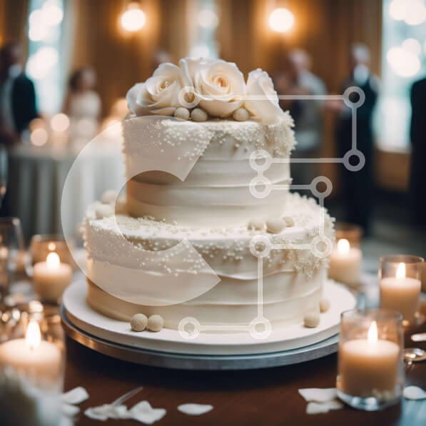 Intra Συλλεκτικό Ξύλινο Παζλ Plywood  4mm - Κομψή γαμήλια τούρτα τριών επιπέδων με κεριά Σε Ξύλινο Κουτί - Διαστάσεις: 10x10 cm – 25 κομμάτια