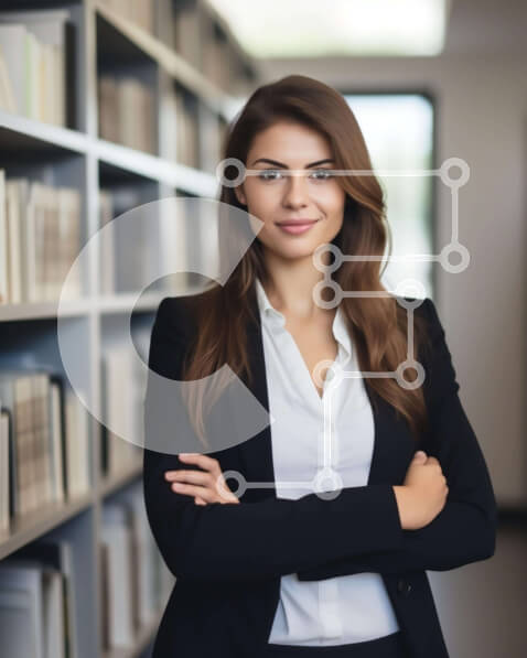 Intra Συλλεκτικό Ξύλινο Παζλ Plywood  4mm - Νεαρή επιχειρηματίας με αυτοπεποίθηση σε περιβάλλον γραφείου Σε Ξύλινο Κουτί - Διαστάσεις Puzzle: 10x10 cm – 25 κομμάτια