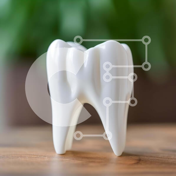 Intra Συλλεκτικό Ξύλινο Παζλ Plywood  4mm - Οδοντικό μοντέλο δοντιών σε ξύλινο τραπέζι με φυτά Σε Ξύλινο Κουτί - Διαστάσεις Puzzle: 10x10 cm – 25 κομμάτια