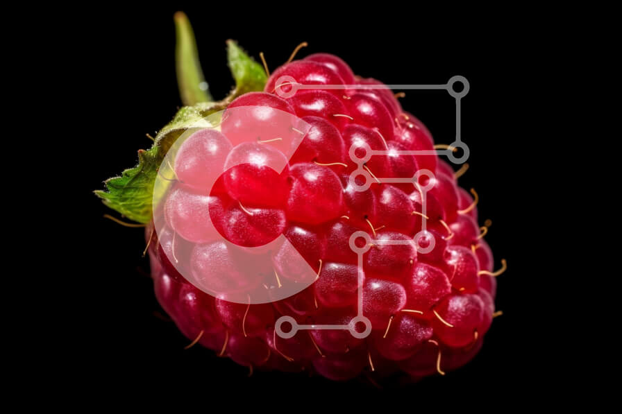 Σετ των 2 Intra Συλλεκτικό Ξύλινο Παζλ Plywood  4mm - Εκπληκτική εικόνα ενός κόκκινου βατόμουρου σε μαύρο φόντο Σε Ξύλινο Κουτί - Διαστάσεις: 10x10 cm – 25 κομμάτια