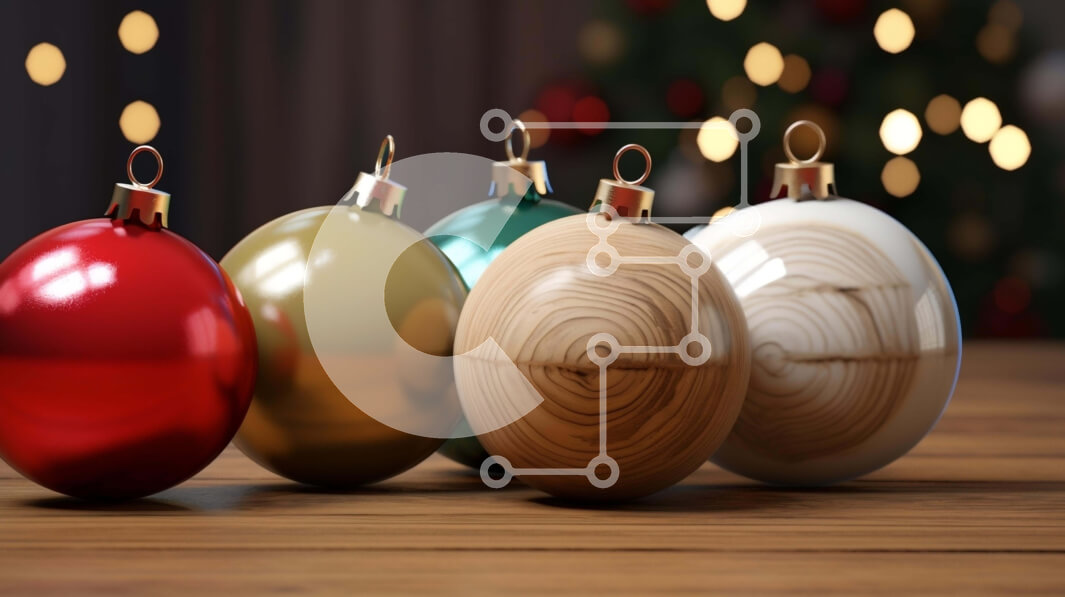 Intra Συλλεκτικό Ξύλινο Παζλ Plywood  4mm - Πολύχρωμα ξύλινα χριστουγεννιάτικα στολίδια στο τραπέζι με φωτάκια Σε Ξύλινο Κουτί - Διαστάσεις: 10x10 cm – 25 κομμάτια