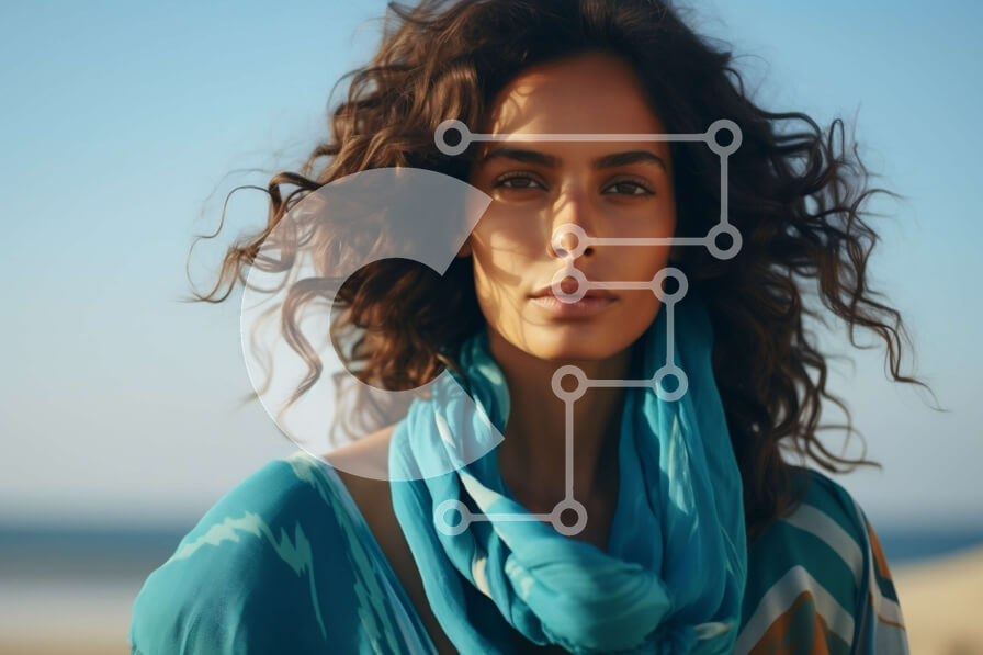 Intra Συλλεκτικό Ξύλινο Παζλ Plywood  4mm - Όμορφη εικόνα μιας γυναίκας στην παραλία Σε Ξύλινο Κουτί - Διαστάσεις: 10x10 cm – 25 κομμάτια