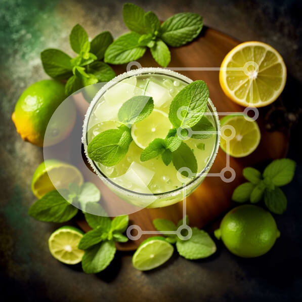 Σετ των 2 Intra Συλλεκτικό Ξύλινο Παζλ Plywood  4mm - Λαχταριστή Συνταγή Πράσινης Μαργαρίτας με φρέσκο ​​χυμό λάιμ και φύλλα μέντας Σε Ξύλινο Κουτί - Διαστάσεις: 10x10 cm – 25 κομμάτια