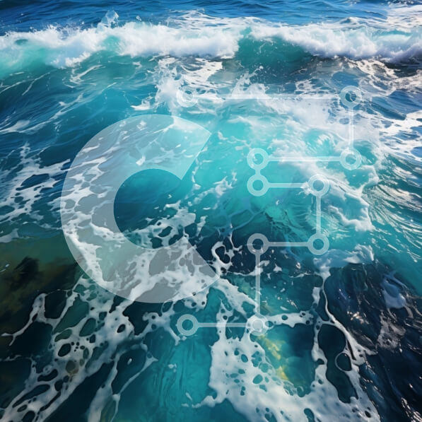 Intra Συλλεκτικό Ξύλινο Παζλ Plywood  4mm - Εκπληκτική εικόνα ενός μπλε ωκεανού με κύματα που συντρίβονται Σε Ξύλινο Κουτί - Διαστάσεις: 10x10 cm – 25 κομμάτια