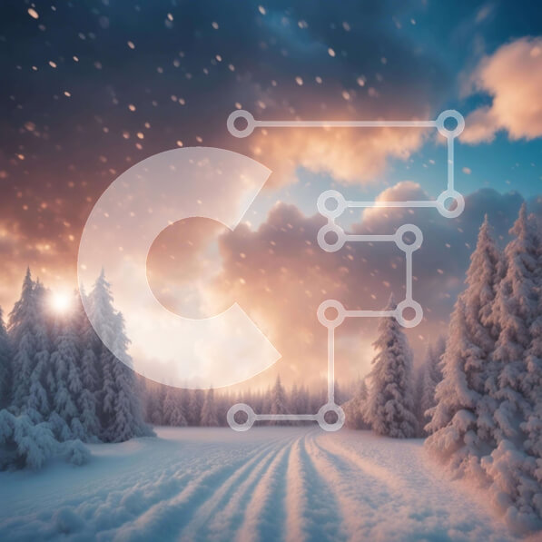 Intra Συλλεκτικό Ξύλινο Παζλ Plywood  4mm - Χιονισμένο χειμερινό τοπίο με δέντρα και χιόνι που πέφτει Σε Ξύλινο Κουτί - Διαστάσεις: 10x10 cm – 25 κομμάτια