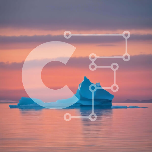 Intra Συλλεκτικό Ξύλινο Παζλ Plywood  4mm - Μεγάλο παγόβουνο που επιπλέει στο νερό στο ηλιοβασίλεμα Σε Ξύλινο Κουτί - Διαστάσεις: 10x10 cm – 25 κομμάτια