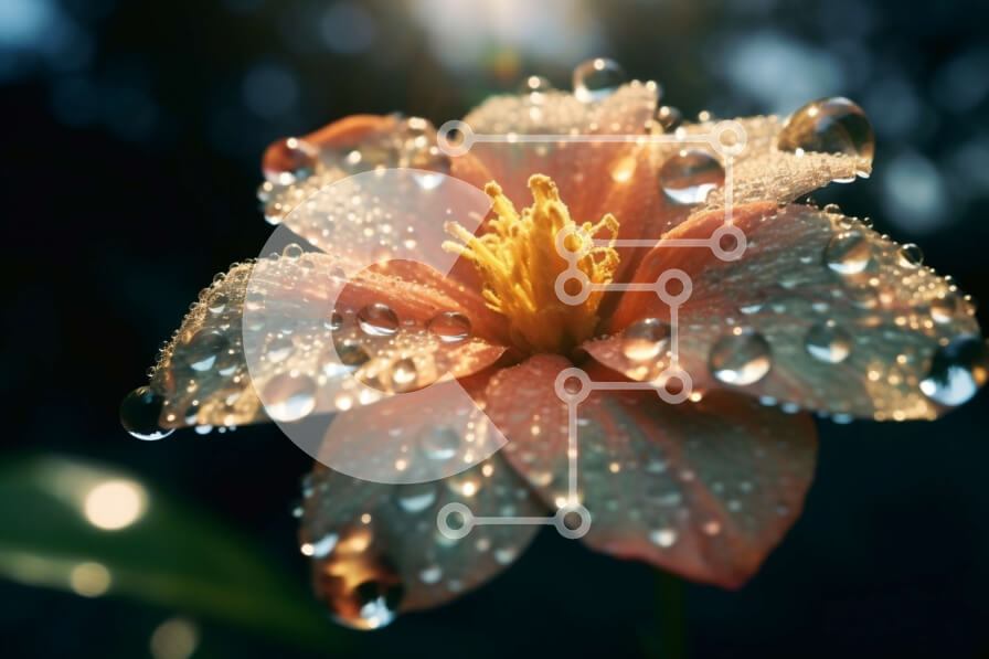 Intra Συλλεκτικό Ξύλινο Παζλ Plywood  4mm - Όμορφη κοντινή εικόνα ενός πορτοκαλιού λουλουδιού με σταγονίδια νερού Σε Ξύλινο Κουτί - Διαστάσεις: 10x10 cm – 25 κομμάτια