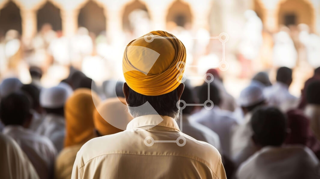 Intra Συλλεκτικό Ξύλινο Παζλ Plywood  4mm - Άνδρας που φορά πορτοκαλί τουρμπάνι σε θρησκευτική εκδήλωση Σε Ξύλινο Κουτί - Διαστάσεις Puzzle: 10x10 cm – 25 κομμάτια