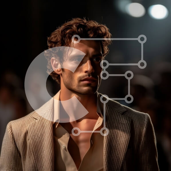 Intra Συλλεκτικό Ξύλινο Παζλ Plywood  4mm - Σοβαρός άνδρας με μπεζ κοστούμι και λευκό πουκάμισο κοιτάζοντας την κάμερα Σε Ξύλινο Κουτί - Διαστάσεις Puzzle: 10x10 cm – 25 κομμάτια