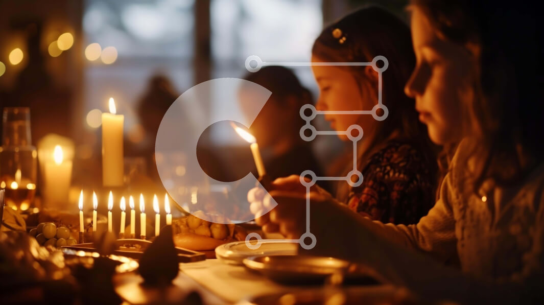 Intra Συλλεκτικό Ξύλινο Παζλ Plywood  4mm - Παιδιά που γιορτάζουν με αναμμένα κεριά σε μια εορταστική εορταστική συγκέντρωση Σε Ξύλινο Κουτί - Διαστάσεις: 10x10 cm – 25 κομμάτια