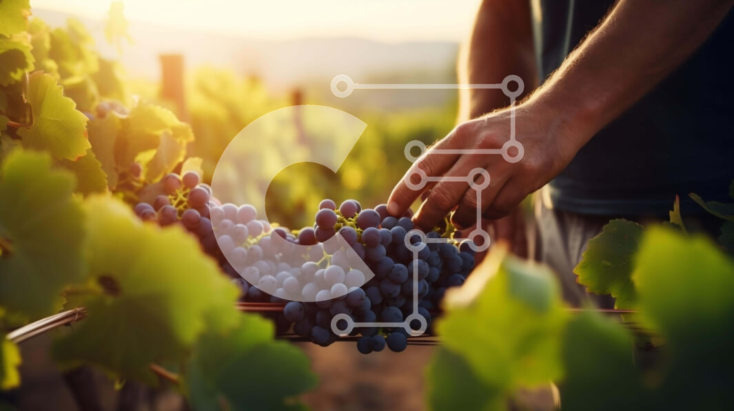 Intra Συλλεκτικό Ξύλινο Παζλ Plywood  4mm - Άνθρωπος που μαζεύει σταφύλια σε κηπευτικά χωράφια Σε Ξύλινο Κουτί - Διαστάσεις: 10x10 cm – 25 κομμάτια