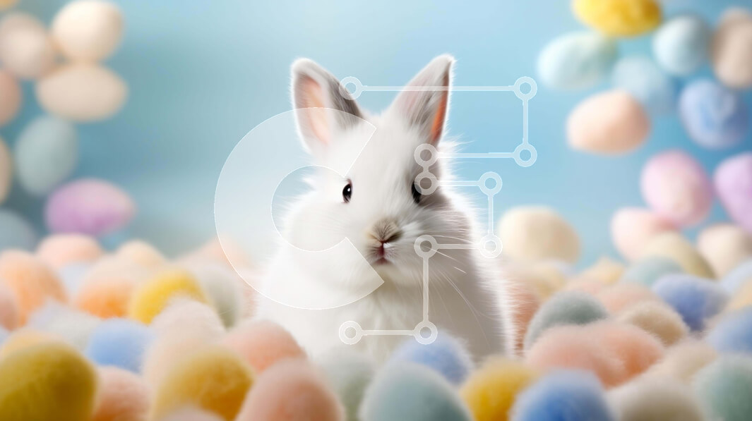 Intra Συλλεκτικό Ξύλινο Παζλ Plywood  4mm - Λευκό λαγουδάκι με πολύχρωμα πασχαλινά αυγά Σε Ξύλινο Κουτί - Διαστάσεις Puzzle: 10x10 cm – 25 κομμάτια