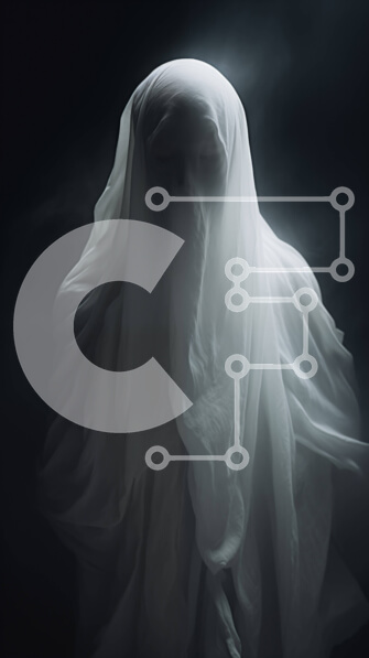 Intra Συλλεκτικό Ξύλινο Παζλ Plywood  4mm - Ανατριχιαστική φιγούρα φάντασμα που στέκεται στο σκοτάδι Σε Ξύλινο Κουτί - Διαστάσεις Puzzle: 10x10 cm – 25 κομμάτια