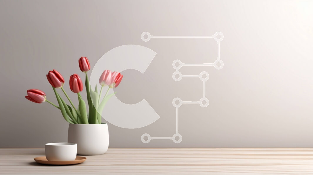 Intra Συλλεκτικό Ξύλινο Παζλ Plywood  4mm - Κόκκινες τουλίπες σε βάζο σε ξύλινο τραπέζι Σε Ξύλινο Κουτί - Διαστάσεις: 10x10 cm – 25 κομμάτια