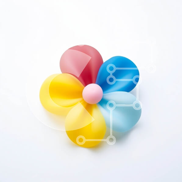 Intra Συλλεκτικό Ξύλινο Παζλ Plywood  4mm - Πολύχρωμο μπαλόνι λουλούδι διακόσμηση Σε Ξύλινο Κουτί - Διαστάσεις Puzzle: 10x10 cm – 25 κομμάτια