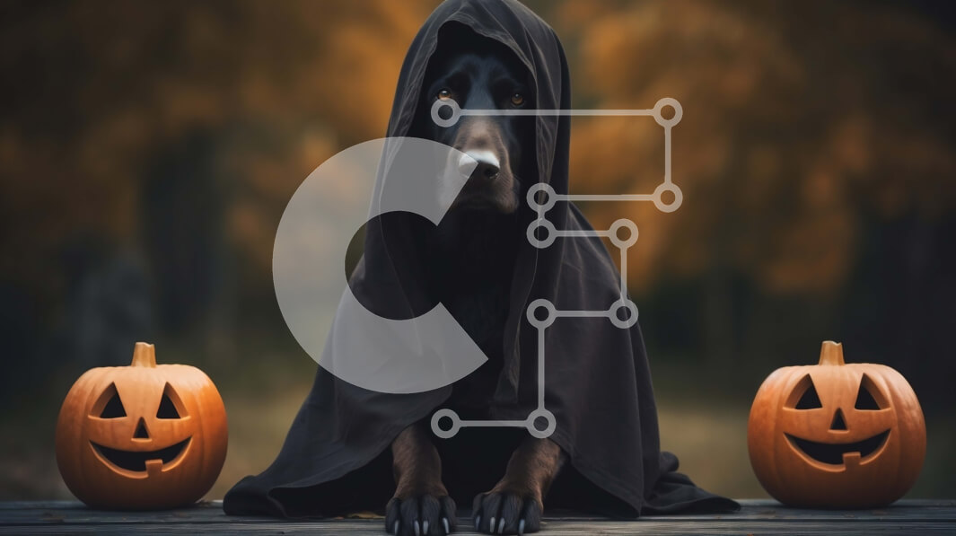 Intra Συλλεκτικό Ξύλινο Παζλ Plywood  4mm - Σκύλος με κουκούλα με κολοκύθες Σε Ξύλινο Κουτί - Διαστάσεις: 10x10 cm – 25 κομμάτια