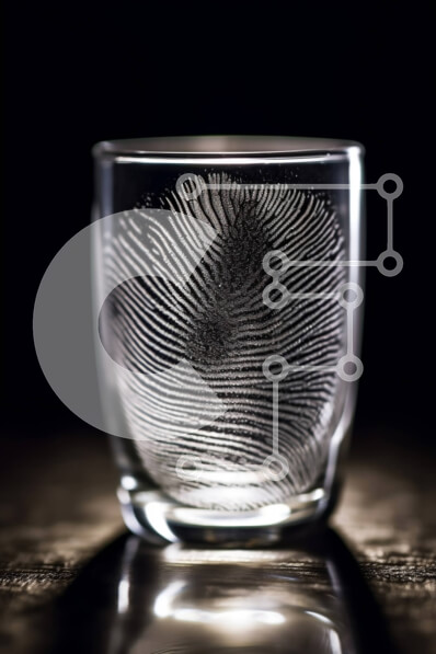 Intra Συλλεκτικό Ξύλινο Παζλ Plywood  4mm - Κοντινή εικόνα του δακτυλικού αποτυπώματος σε γυαλί Σε Ξύλινο Κουτί - Διαστάσεις Puzzle: 10x10 cm – 25 κομμάτια