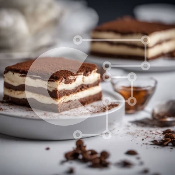 Σετ των 2 Intra Συλλεκτικό Ξύλινο Παζλ Plywood  4mm - Κέικ λάβας σοκολάτας με ζάχαρη άχνη και ξηρούς καρπούς Σε Ξύλινο Κουτί - Διαστάσεις: 10x10 cm – 25 κομμάτια