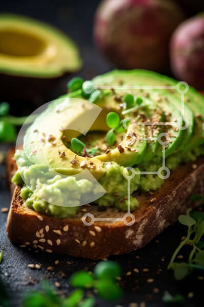 Σετ των 2 Intra Συλλεκτικό Ξύλινο Παζλ Plywood  4mm - Νόστιμο τοστ αβοκάντο με πολτοποιημένο αβοκάντο σε σκούρο φόντο Σε Ξύλινο Κουτί - Διαστάσεις: 10x10 cm – 25 κομμάτια