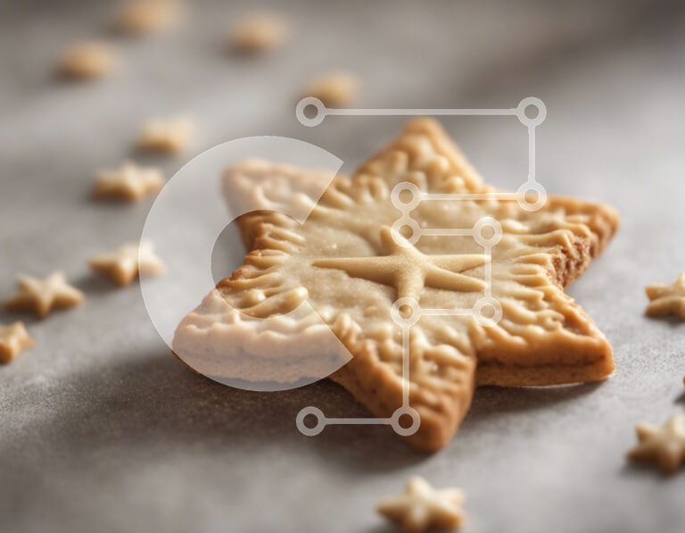 Σετ των 2 Intra Συλλεκτικό Ξύλινο Παζλ Plywood  4mm - Μπισκότο σε σχήμα αστεριού με βρώσιμα διακοσμητικά Σε Ξύλινο Κουτί - Διαστάσεις: 10x10 cm – 25 κομμάτια