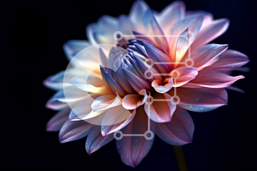 Intra Συλλεκτικό Ξύλινο Παζλ Plywood  4mm - Εκπληκτική εικόνα πολύχρωμου λουλουδιού σε αποχρώσεις του ροζ, του μωβ και του κίτρινου Σε Ξύλινο Κουτί - Διαστάσεις: 10x10 cm – 25 κομμάτια