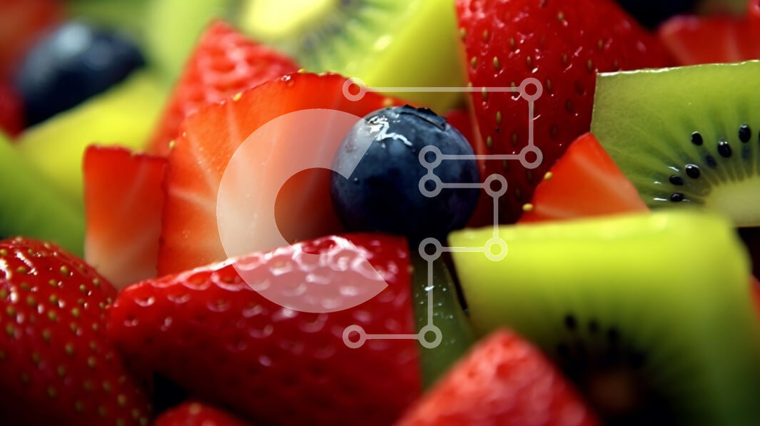 Σετ των 2 Intra Συλλεκτικό Ξύλινο Παζλ Plywood  4mm - Πολύχρωμο μπολ φρέσκων φρούτων με φράουλες, ακτινίδια και φέτες καρπούζι Σε Ξύλινο Κουτί - Διαστάσεις: 10x10 cm – 25 κομμάτια