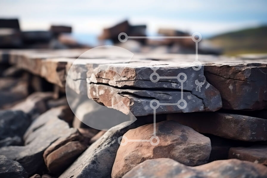 Intra Συλλεκτικό Ξύλινο Παζλ Plywood  4mm - Ασπρόμαυρη κινηματογράφηση σε πρώτο πλάνο μιας ραγισμένης επιφάνειας βράχου Σε Ξύλινο Κουτί - Διαστάσεις: 10x10 cm – 25 κομμάτια