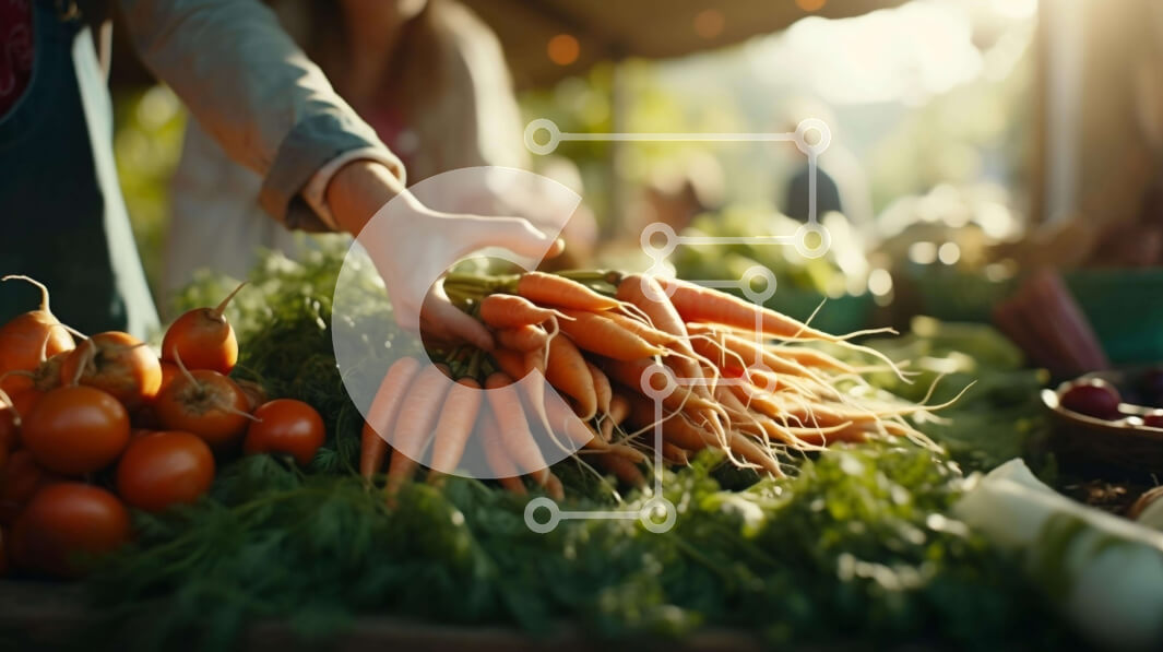 Σετ των 2 Intra Συλλεκτικό Ξύλινο Παζλ Plywood  4mm - Άτομο που μαζεύει καρότα σε μια αγορά αγροτών Σε Ξύλινο Κουτί - Διαστάσεις: 10x10 cm – 25 κομμάτια