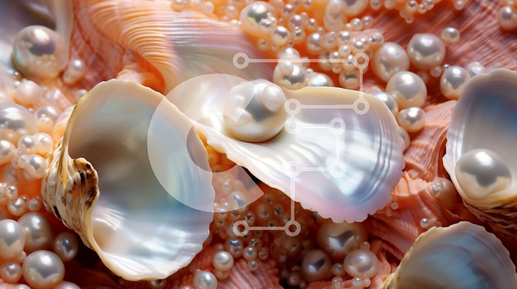 Intra Συλλεκτικό Ξύλινο Παζλ Plywood  4mm - Όμορφη κοντινή εικόνα του μαργαριταρένιου κοχυλιού στρειδιών με μαργαριτάρια κρέμας μέσα Σε Ξύλινο Κουτί - Διαστάσεις: 10x10 cm – 25 κομμάτια