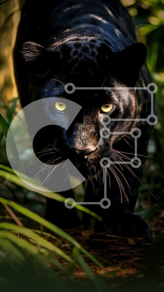 Σετ των 2 Intra Συλλεκτικό Ξύλινο Παζλ Plywood  4mm - Όμορφη εικόνα του Μαύρου Πάνθηρα στη ζούγκλα Σε Ξύλινο Κουτί - Διαστάσεις: 10x10 cm – 25 κομμάτια