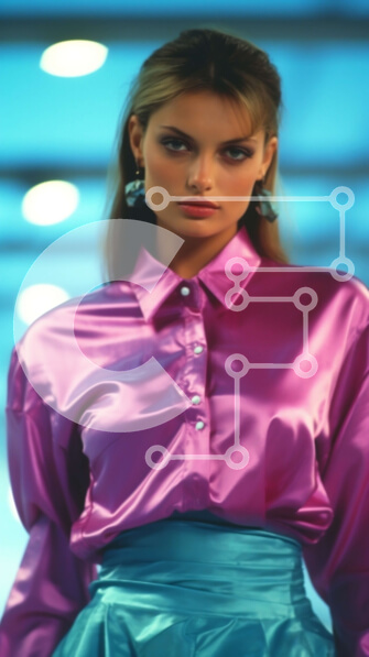 Intra Συλλεκτικό Ξύλινο Παζλ Plywood  4mm - Μοντέρνα γυναίκα με ροζ μπλούζα και τιρκουάζ φούστα Σε Ξύλινο Κουτί - Διαστάσεις Puzzle: 10x10 cm – 25 κομμάτια