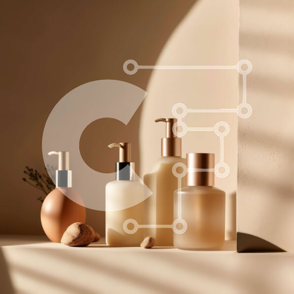 Σετ των 2 Intra Συλλεκτικό Ξύλινο Παζλ Plywood  4mm - Κομψά μπουκάλια καθαρισμού σώματος με μπεζ γυαλί και χρυσές ετικέτες Σε Ξύλινο Κουτί - Διαστάσεις: 10x10 cm – 25 κομμάτια