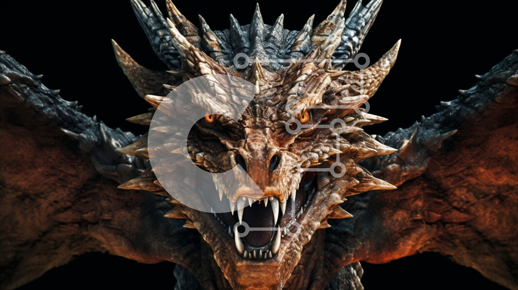 Intra Συλλεκτικό Ξύλινο Παζλ Plywood  4mm - Γοητευτική εικόνα από το κεφάλι ενός δράκου από κοντά Σε Ξύλινο Κουτί - Διαστάσεις Puzzle: 10x10 cm – 25 κομμάτια