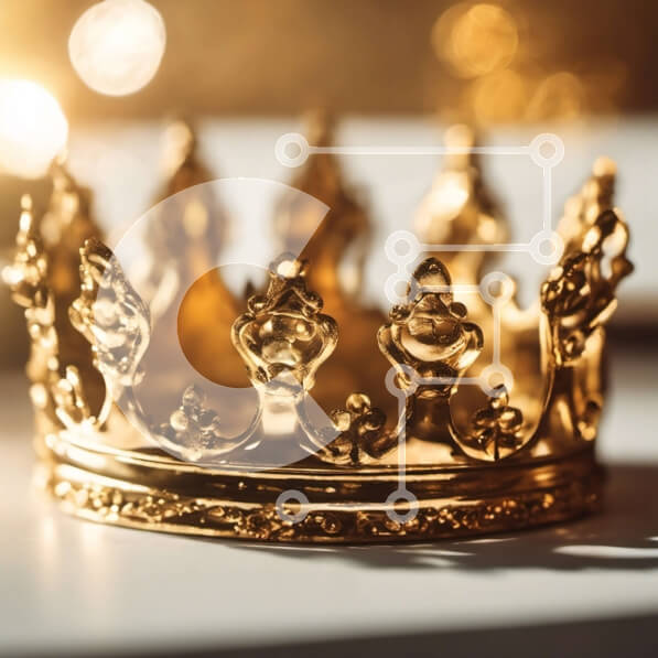 Intra Συλλεκτικό Ξύλινο Παζλ Plywood  4mm - Χρυσό στέμμα σε ένα τραπέζι Σε Ξύλινο Κουτί - Διαστάσεις: 10x10 cm – 25 κομμάτια