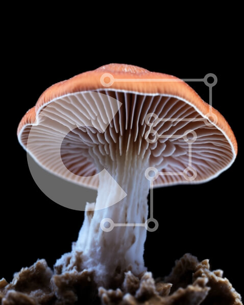 Intra Συλλεκτικό Ξύλινο Παζλ Plywood  4mm - Όμορφη εικόνα ενός πορτοκαλί μανιταριού σε βραχώδη επιφάνεια Σε Ξύλινο Κουτί - Διαστάσεις: 10x10 cm – 25 κομμάτια