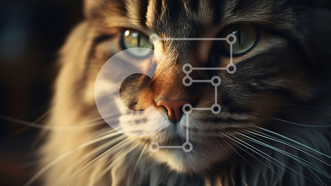 Σετ των 2 Intra Συλλεκτικό Ξύλινο Παζλ Plywood  4mm - Έντονο βλέμμα - Κοντινό πλάνο του προσώπου της γάτας με λαμπερά πράσινα μάτια Σε Ξύλινο Κουτί - Διαστάσεις: 10x10 cm – 25 κομμάτια