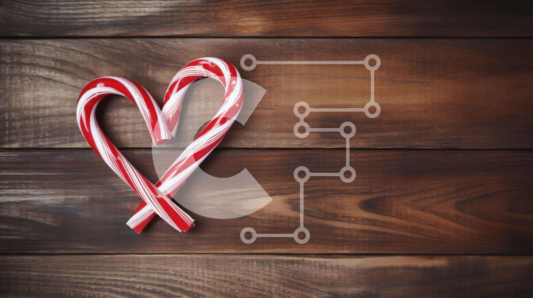 Intra Συλλεκτικό Ξύλινο Παζλ Plywood  4mm - Μπαστούνι καραμέλας σε σχήμα καρδιάς σε ξύλινο φόντο Σε Ξύλινο Κουτί - Διαστάσεις Puzzle: 10x10 cm – 25 κομμάτια